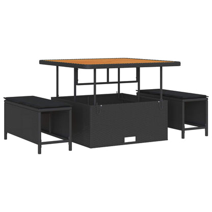 Gartensofa-set 8 stk. Schwarz Poly-Rattan