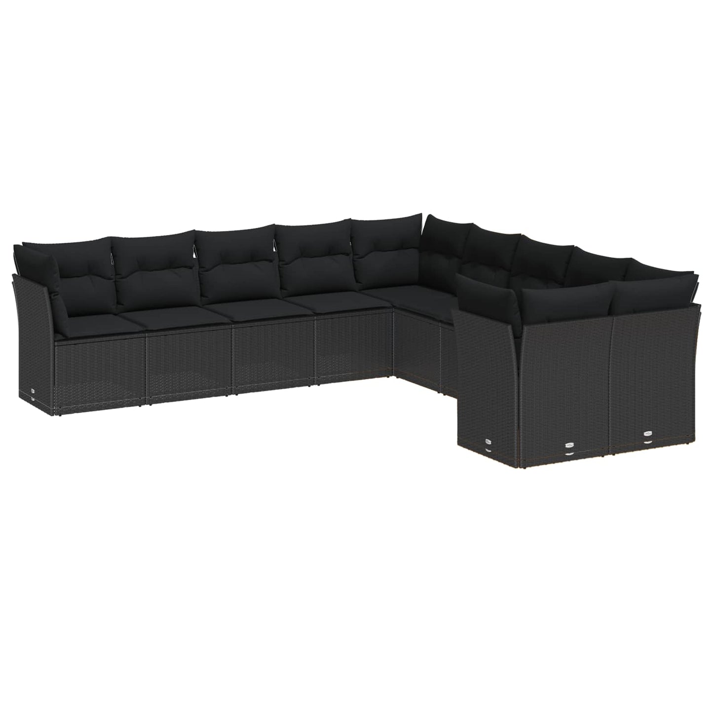 Gartensofa-set 13 Stk. Schwarz Poly-Rattan