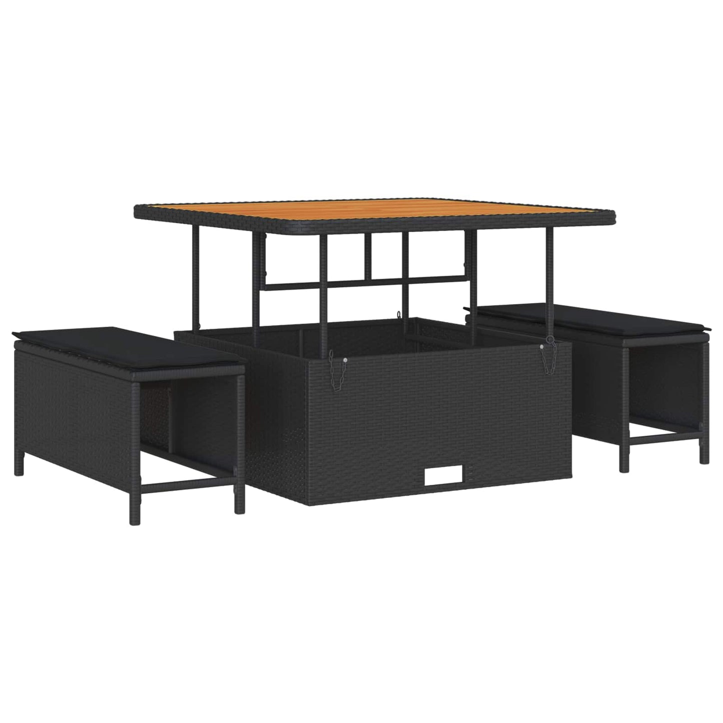 Gartensofa-set 12 stk. Schwarz Poly-Rattan