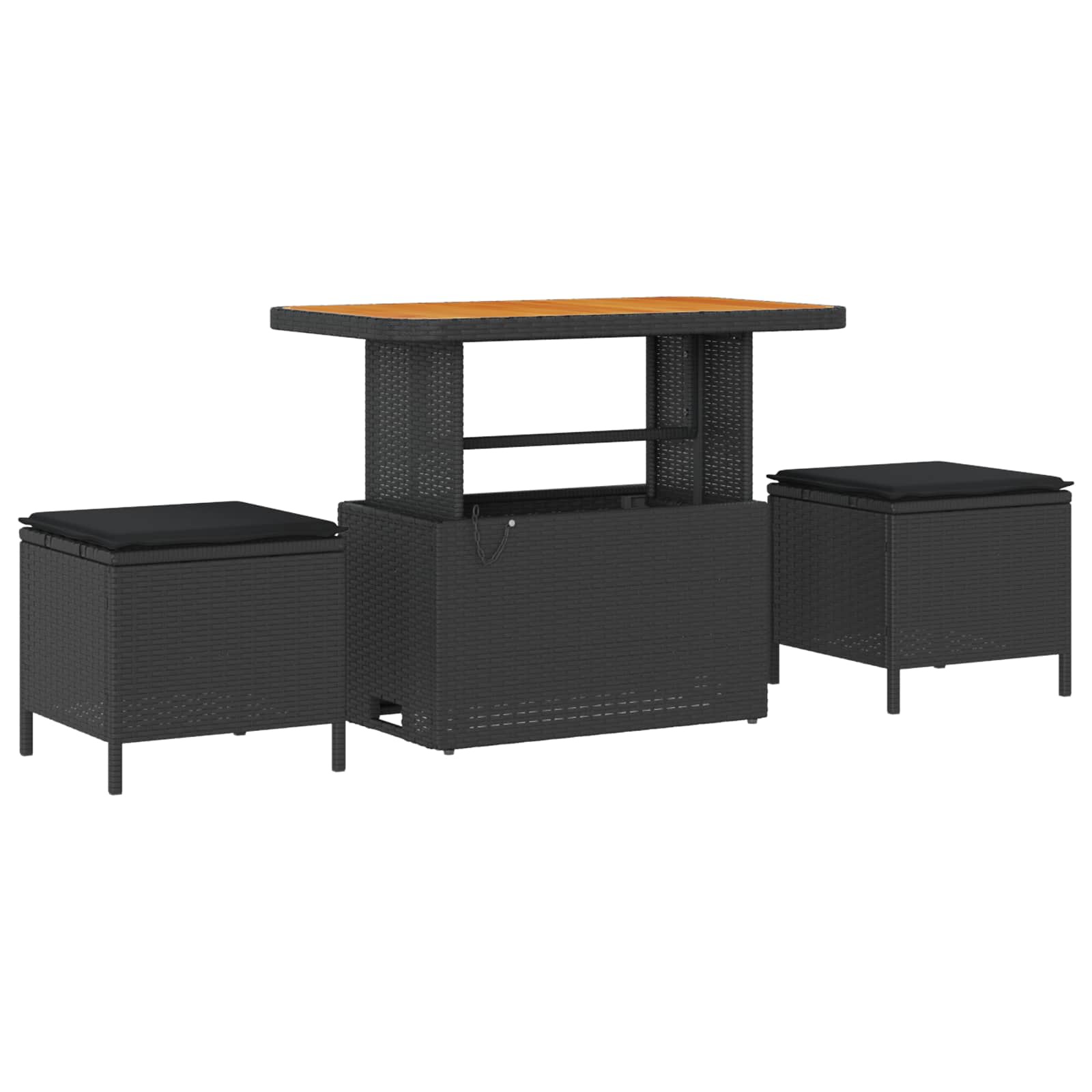 Gartensofa-set 12 stk. Schwarz Poly-Rattan