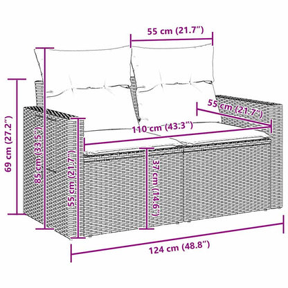 Gartensofa-set 8 stk. Beige Poly-Rattan