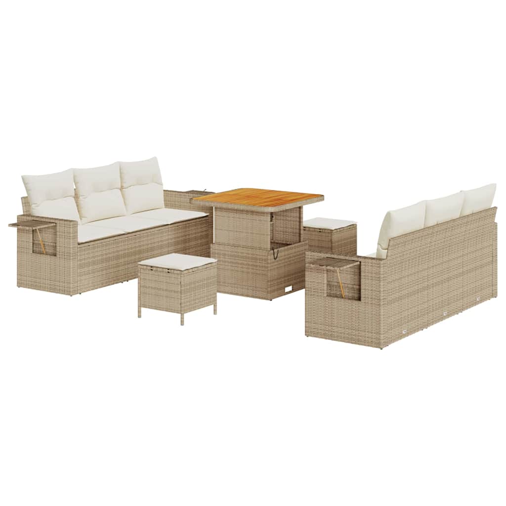 Gartensofa-set Beige Poly-Rattan