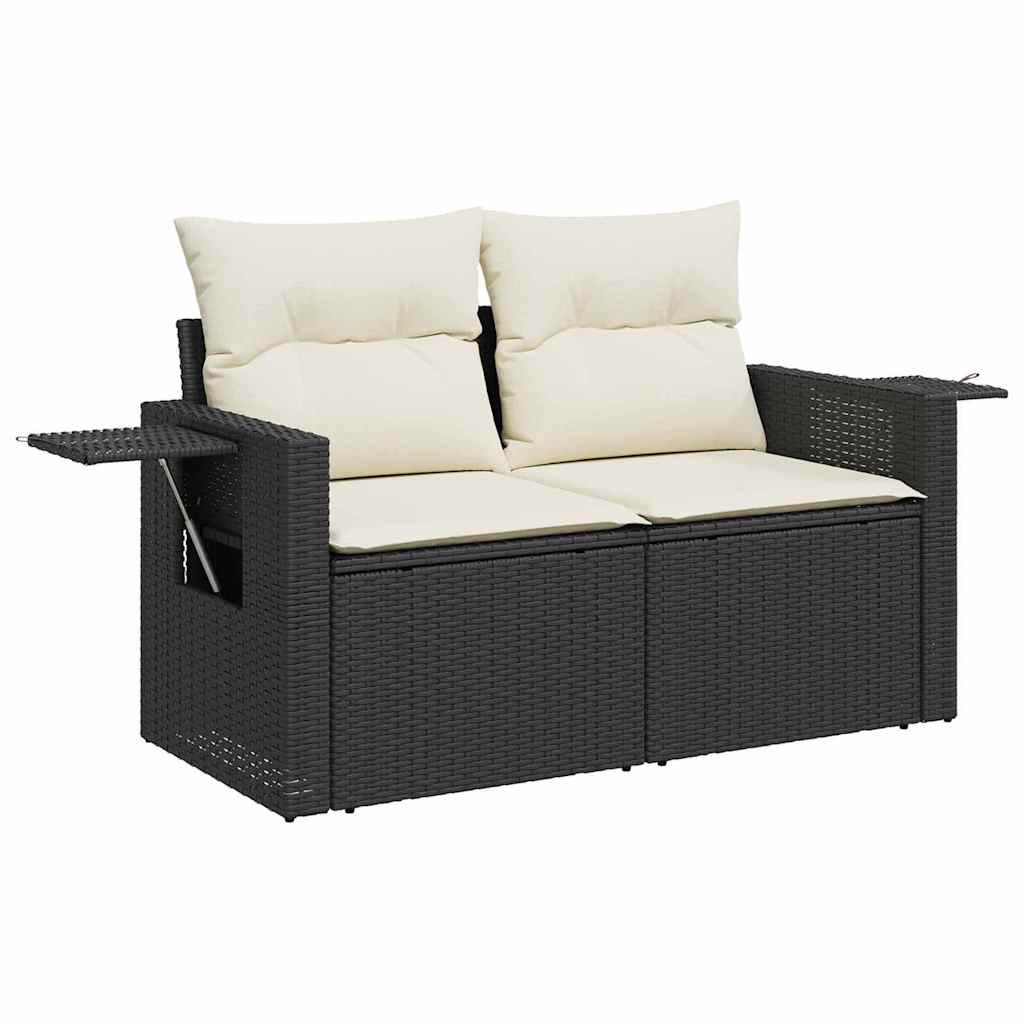 Gartensofa-set 11 stk. Schwarz Poly Rattan
