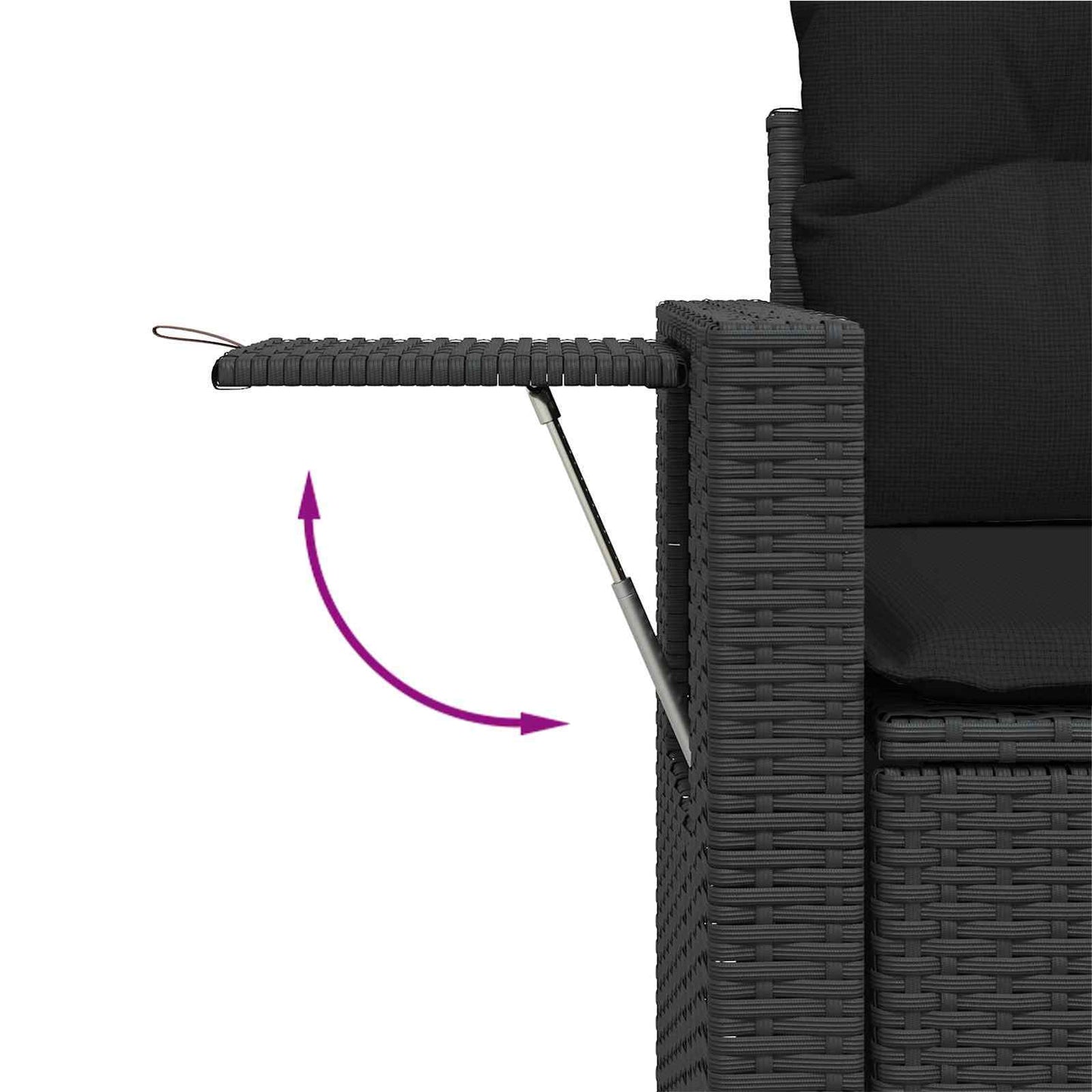 Gartensofa-set 11 stk. Schwarz Poly Rattan