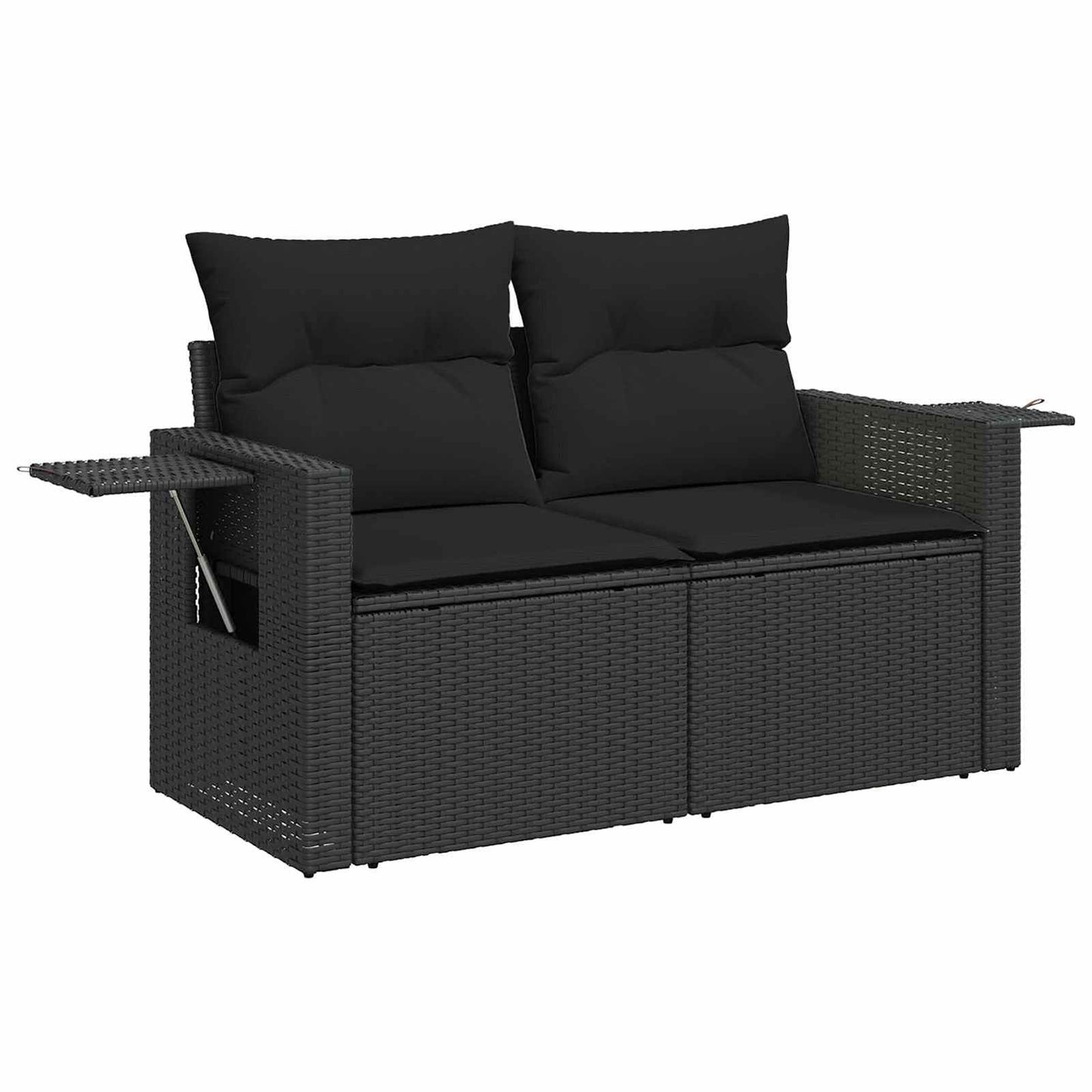 Gartensofa-set 12 stk. Schwarz Poly-Rattan