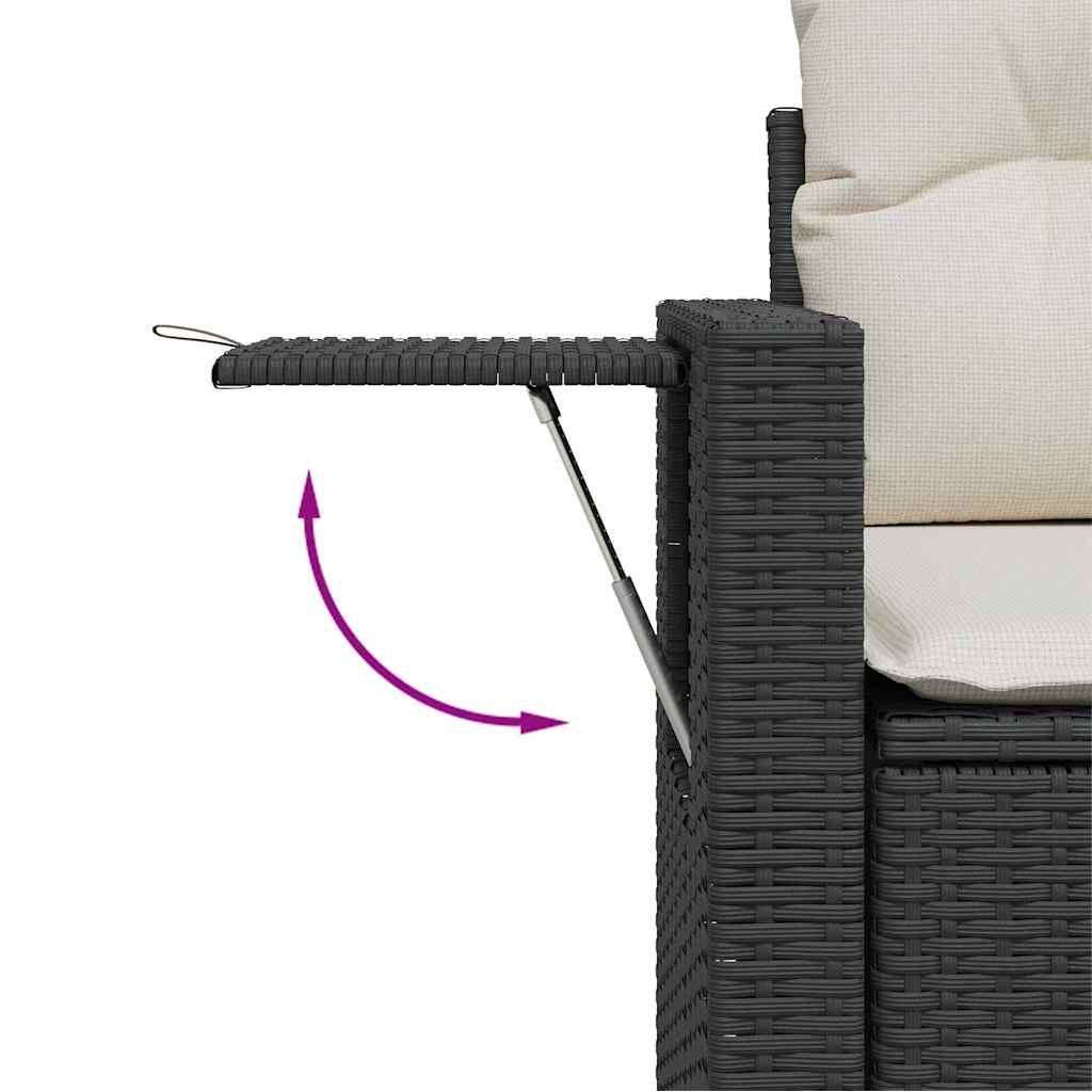 Gartensofa-set 12 stk. Schwarz Poly-Rattan