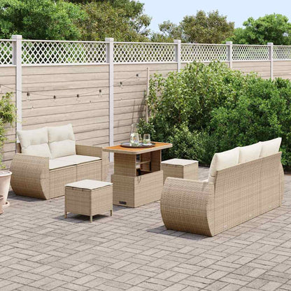 Gartensofa-set 8 stk. Beige Poly-Rattan