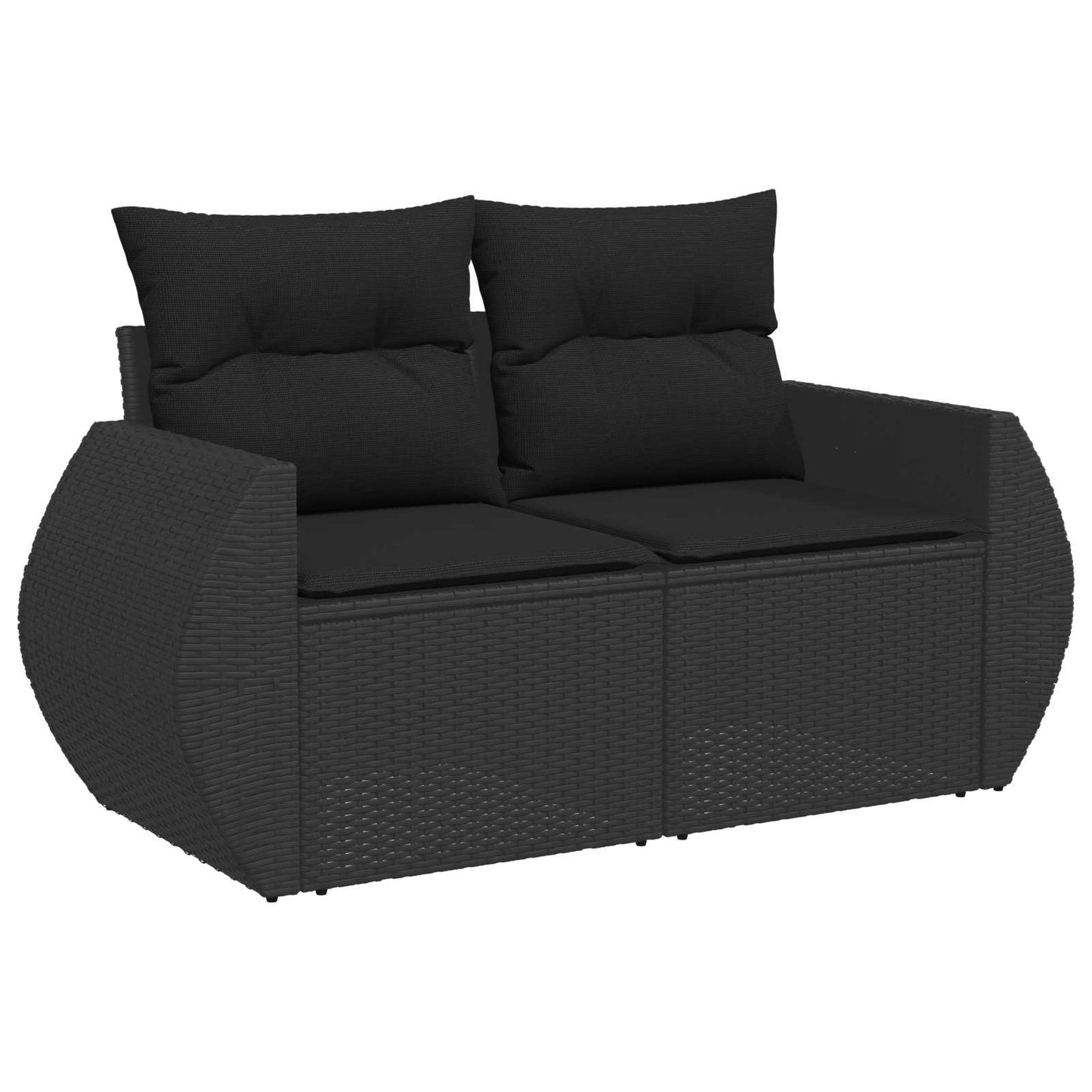 Gartensofa-set 12 stk. Schwarz Poly-Rattan