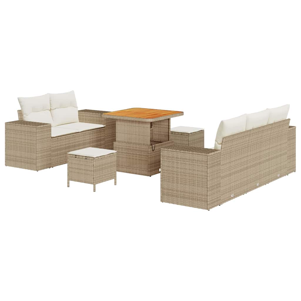 Gartensofa-set 8 pcs Beige Poly-Rattan
