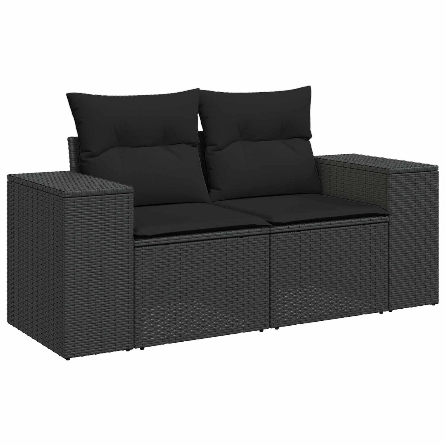 Gartensofa-set 11 stk. Schwarz Poly-Rattan