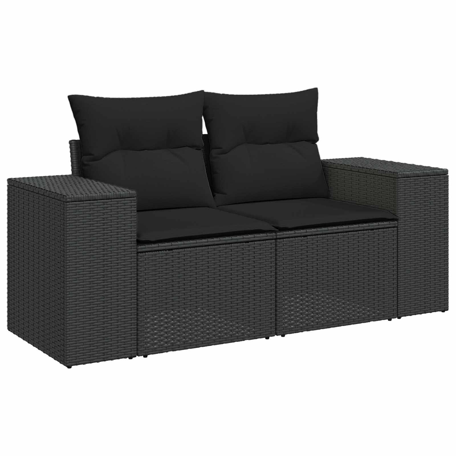 Gartensofa-set 8 stk. Schwarz Poly-Rattan