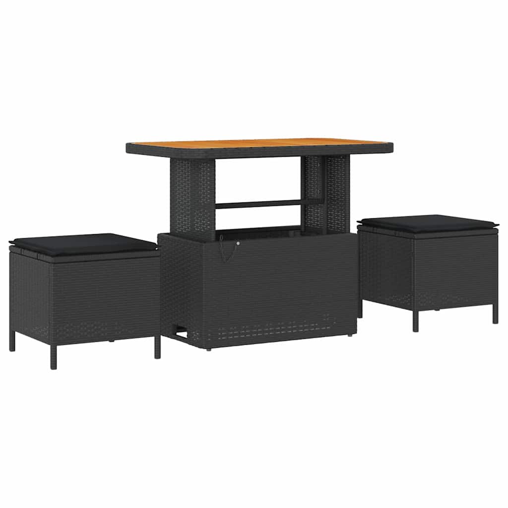 Gartensofa-set 10 stk. Schwarz Poly-Rattan