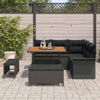 Gartensofa-set 8 stk. Schwarz Poly-Rattan