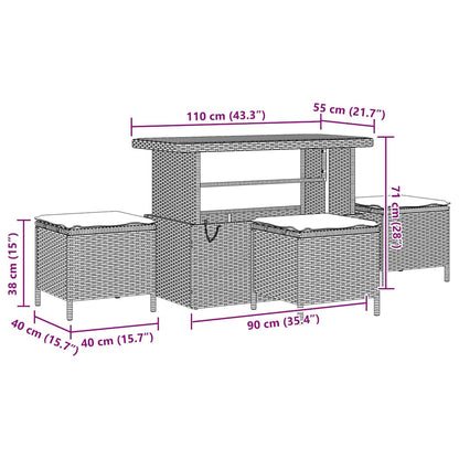 Gartensofa-set 9 stk. Schwarz Poly-Rattan
