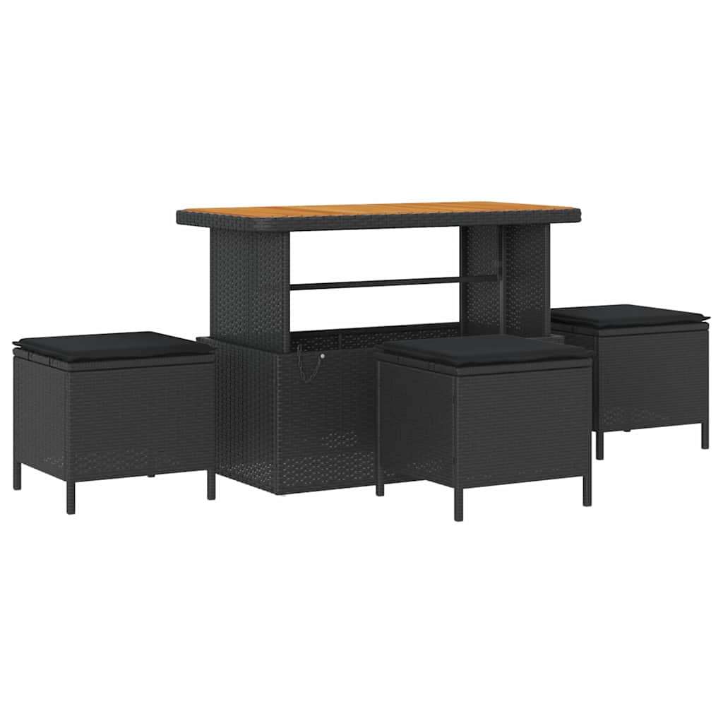Gartensofa-set 10 stk. Schwarz Poly-Rattan