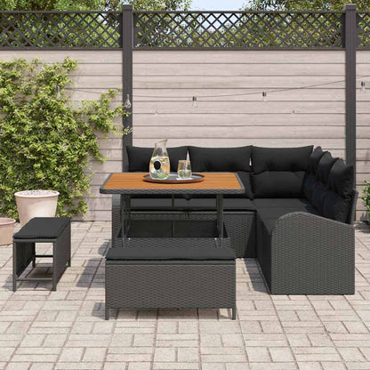 Gartensofa-set 8 stk. Schwarz Poly-Rattan