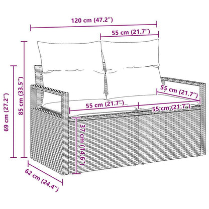 Gartensofa-set 10 stk. Schwarz Poly-Rattan