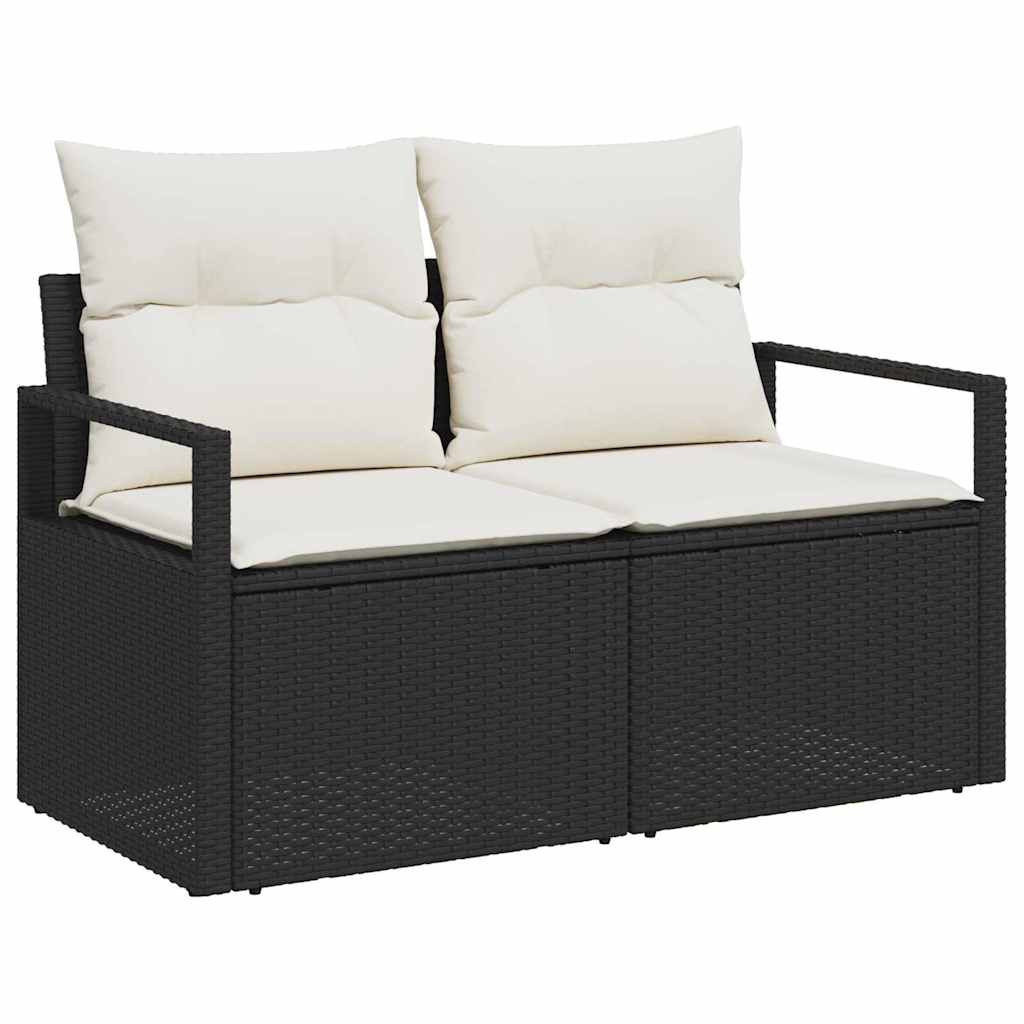 Gartensofa-set 13 stk. Schwarz Poly-Rattan