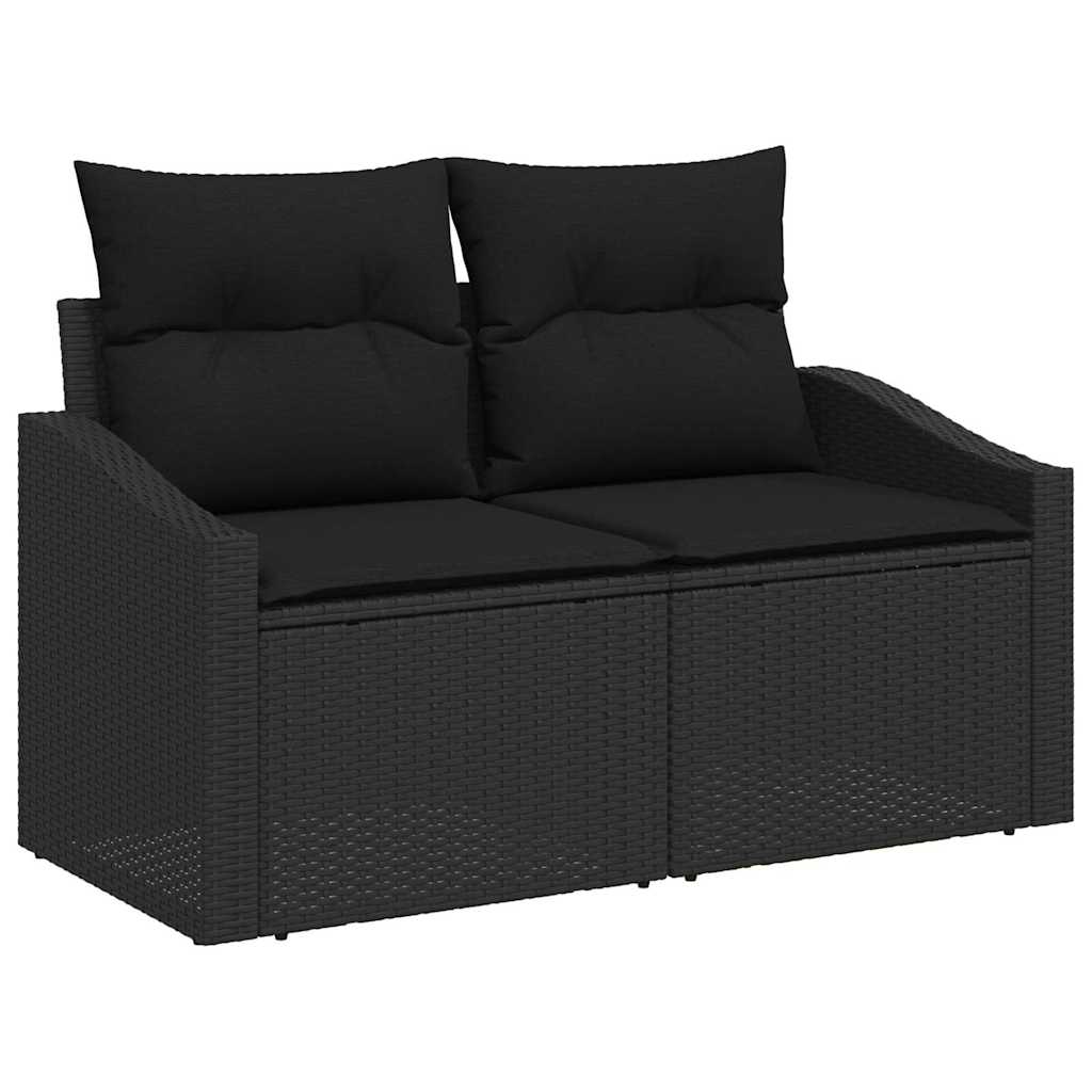 Gartensofa-set 13 stk. Schwarz Poly-Rattan