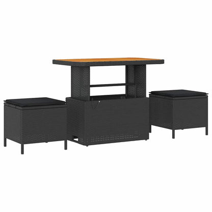 Gartensofa-set 9 stk. Schwarz Poly-Rattan