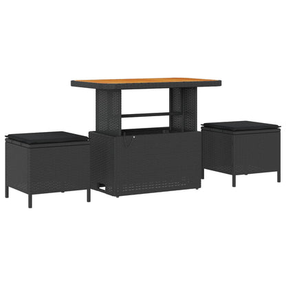 Gartensofa-set 10 stk. Schwarz Poly-Rattan