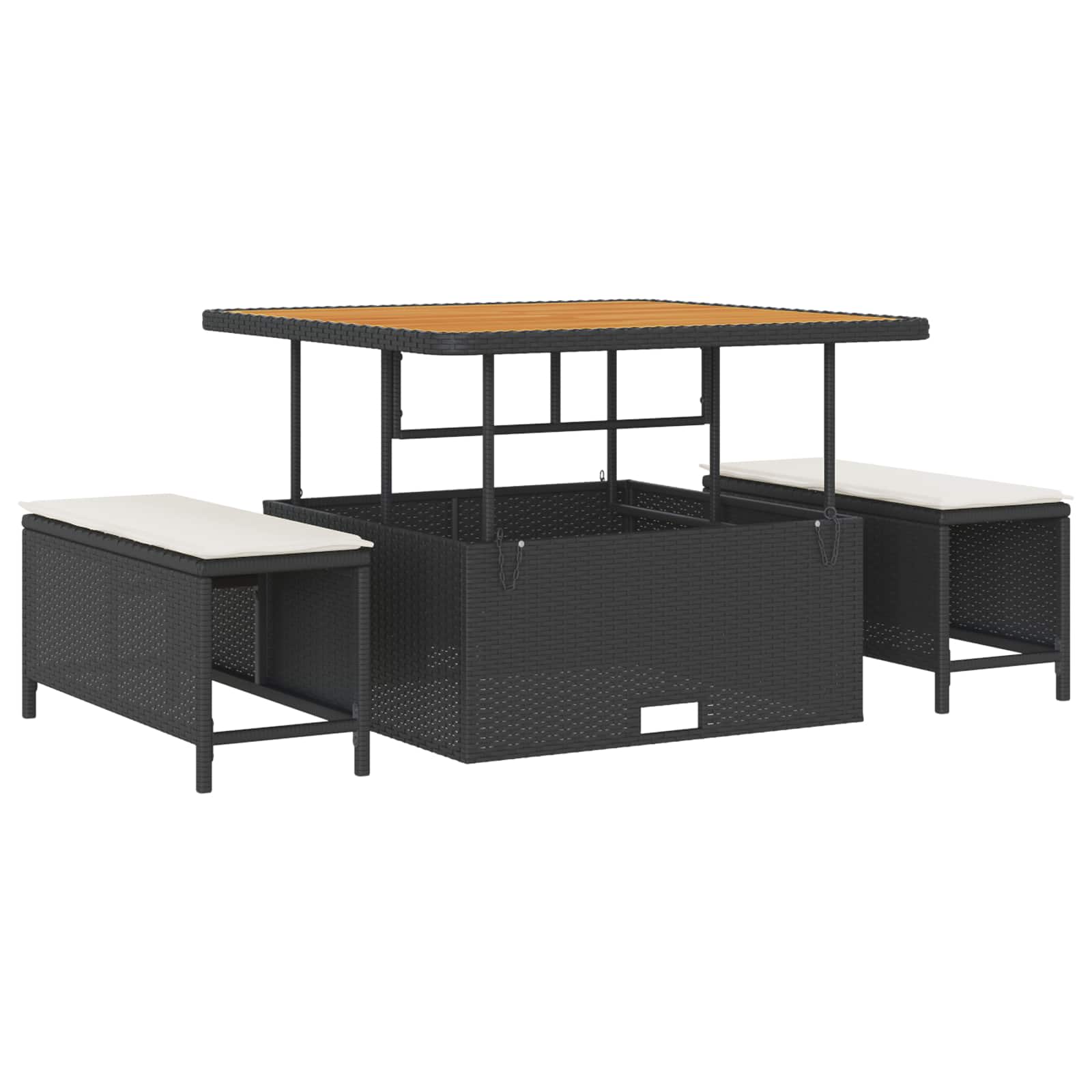 Gartensofa-set 11 stk. Schwarz Poly-Rattan