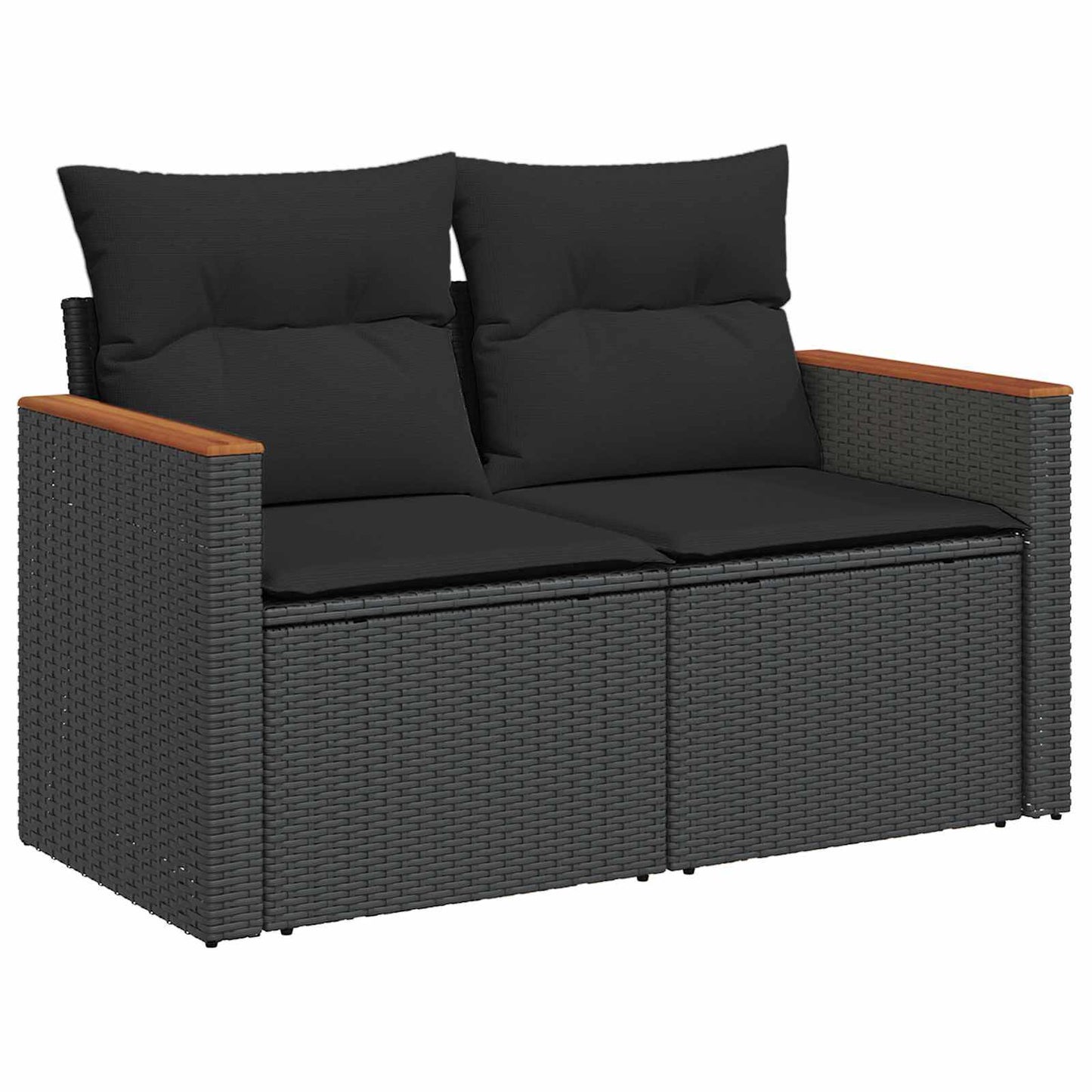 Gartensofa-set 12 stk. Schwarz Poly-Rattan