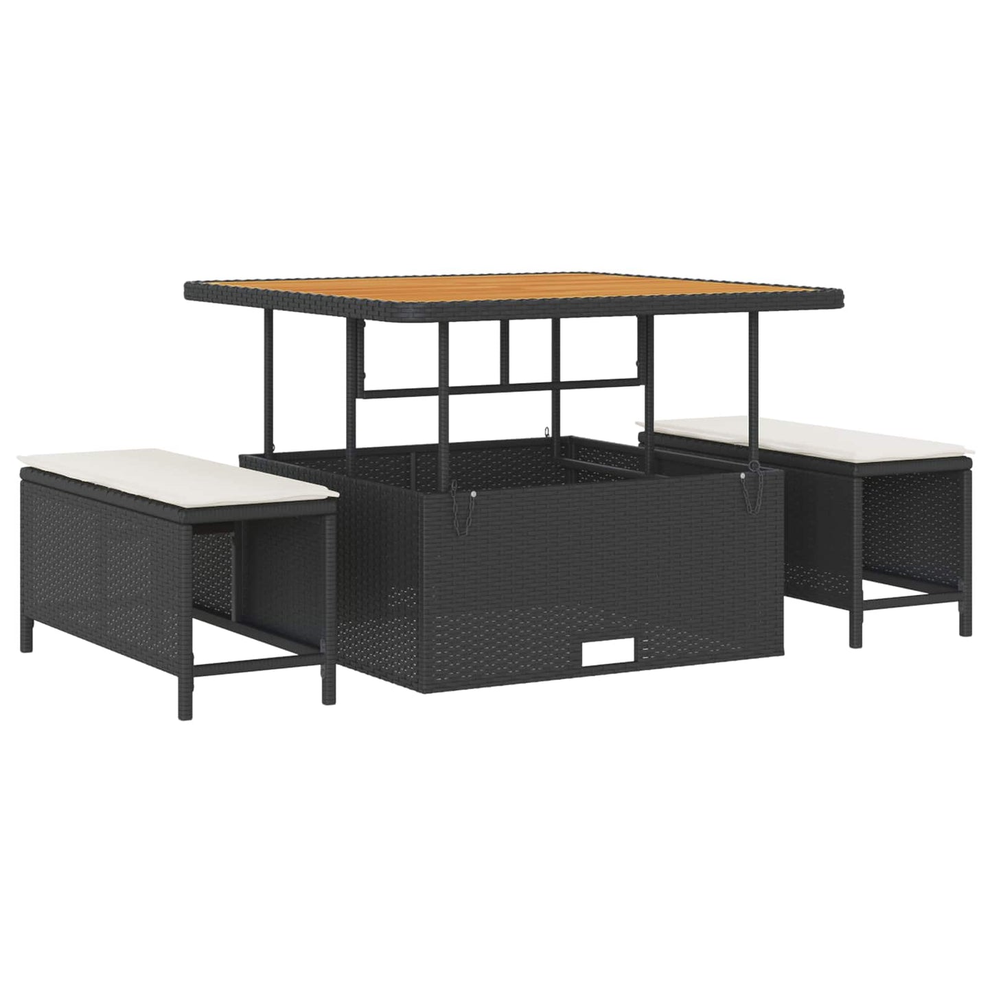 Gartensofa-set 12 stk. Schwarz Poly-Rattan