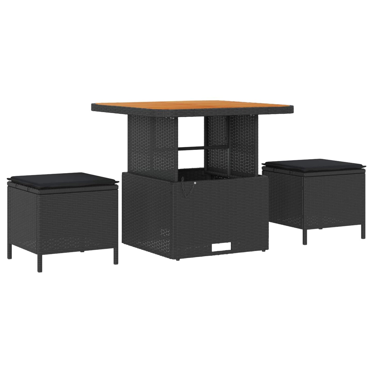 Gartensofa-set 8 stk. Schwarz Poly-Rattan