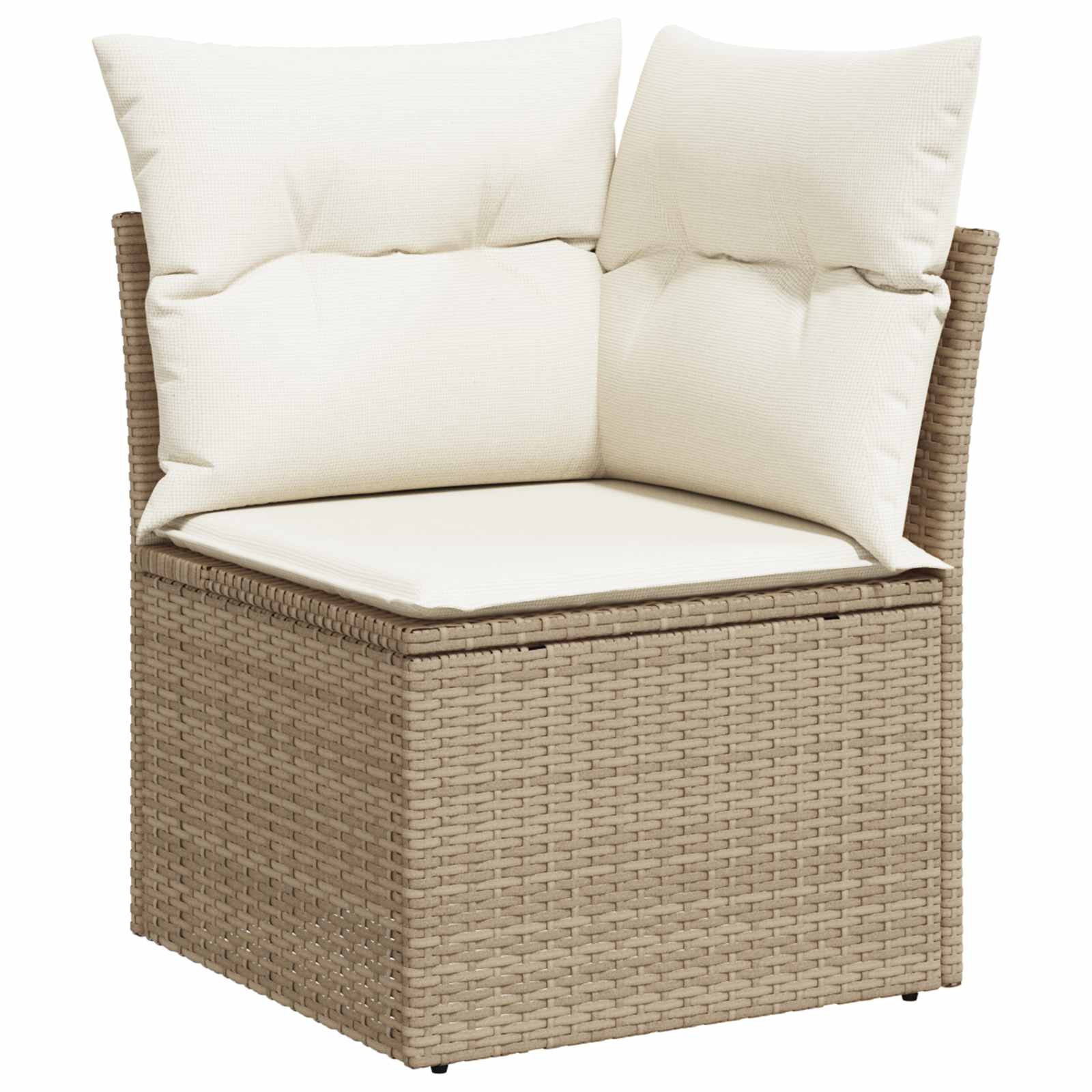 Gartensofa-set 9 stk. Beige Poly-Rattan