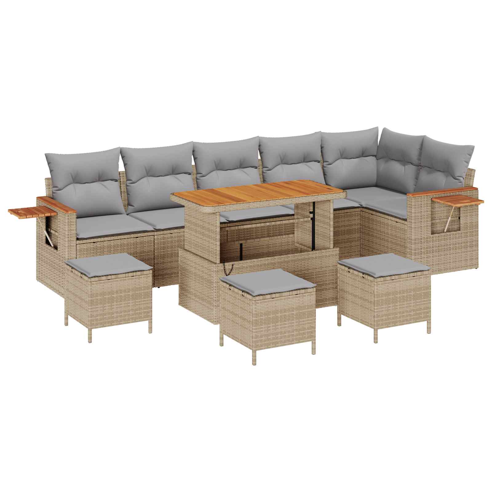Gartensofa-set 10 pcs Beige Poly-Rattan