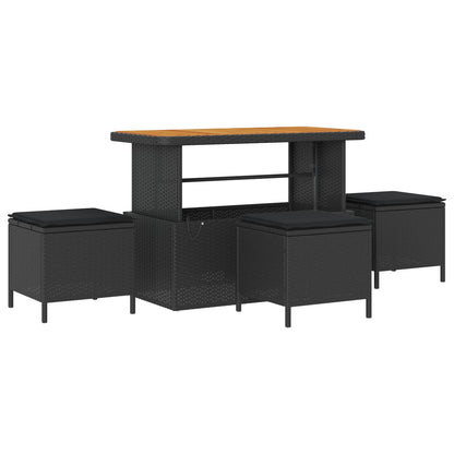 Gartensofa-set 13 stk. Schwarz Poly-Rattan