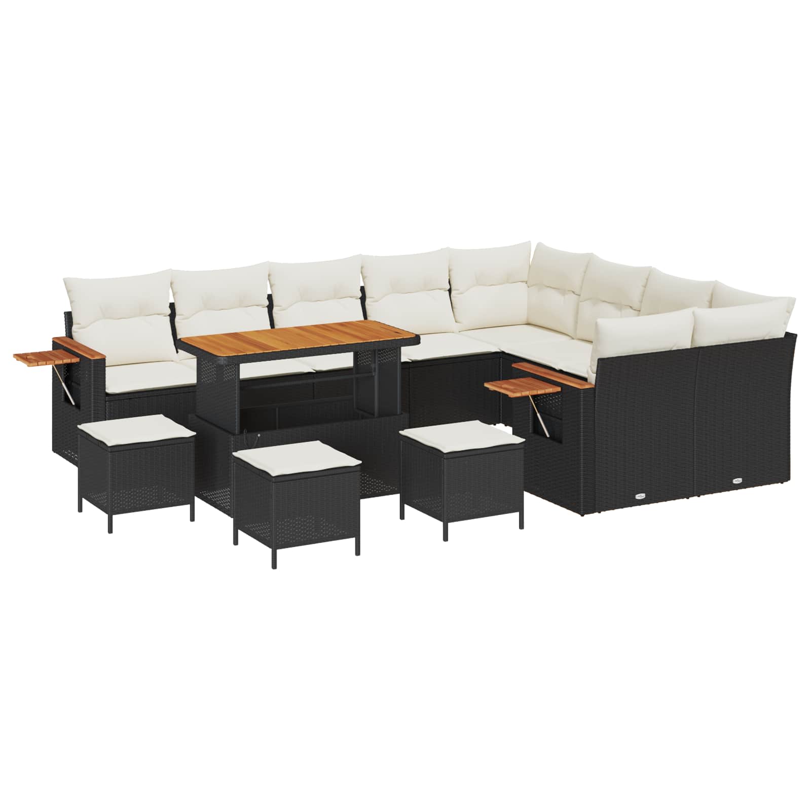 Gartensofa-set 13 pcs Schwarz Poly-Rattan