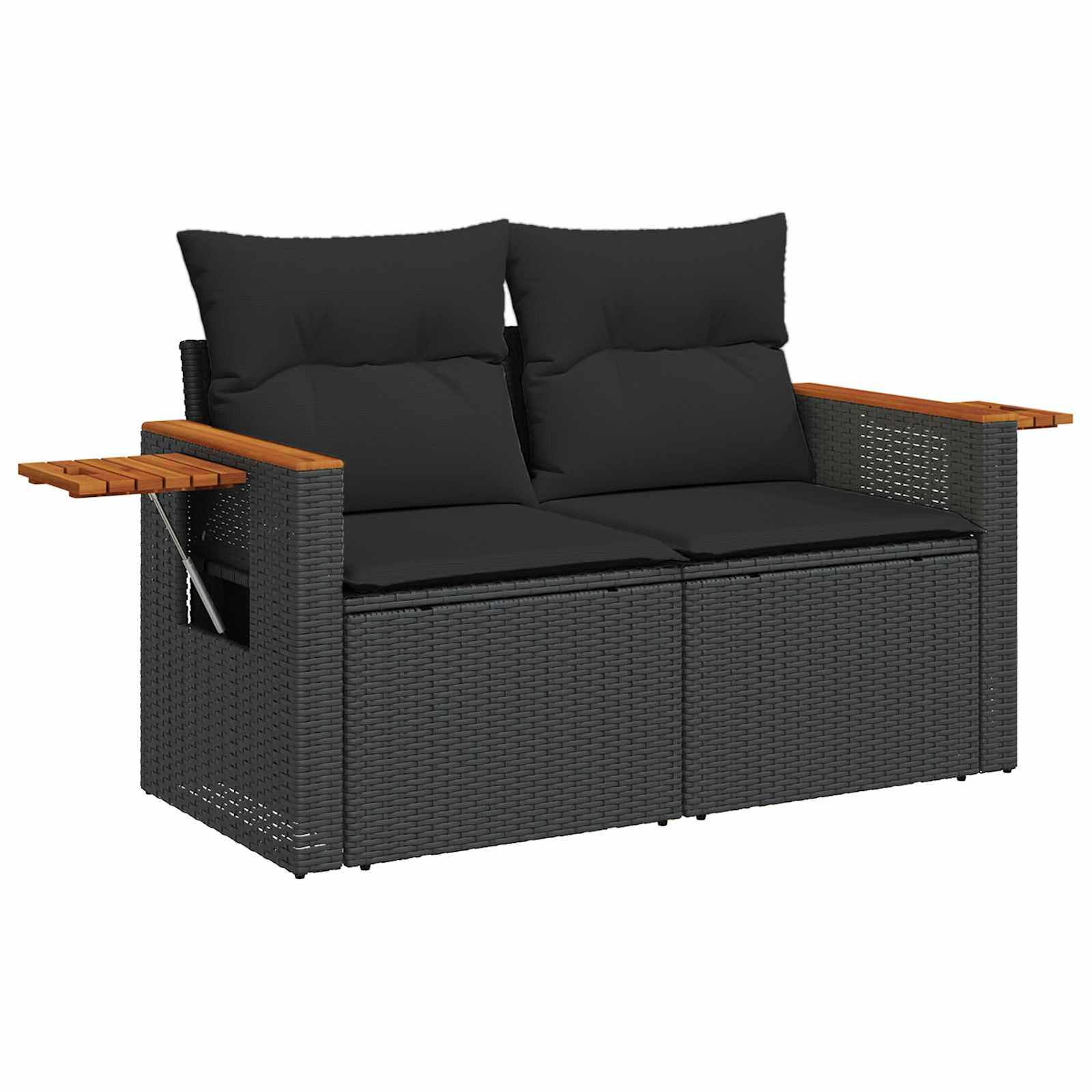 Gartensofa-set 13 stk. Schwarz Poly-Rattan