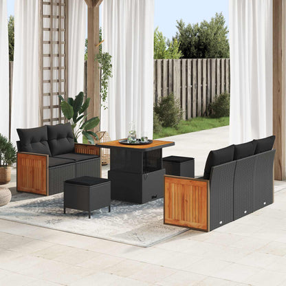Gartensofa-set 8 stk. 8-Sitzanzahl Schwarz