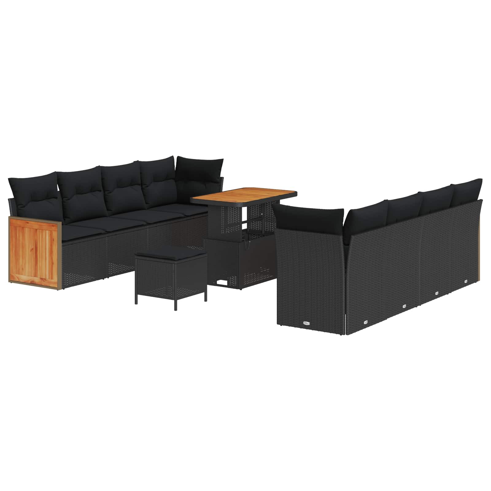 Gartensofa-set 11 stk. 11-Sitzanzahl Schwarz