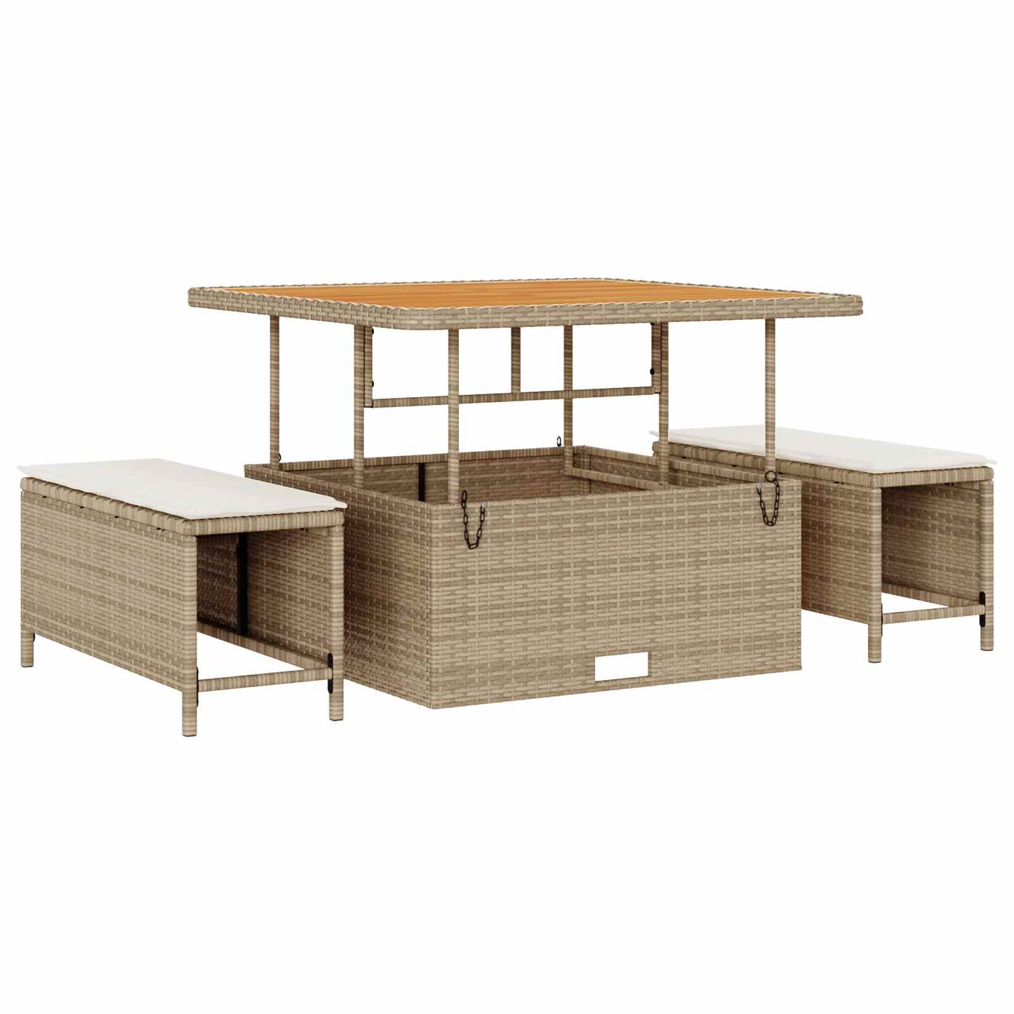 Gartensofa-set 8 stk. 8-Sitzanzahl Beige und Creme