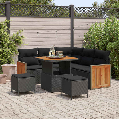 Gartensofa-set 8 stk. 8-Sitzanzahl Schwarz