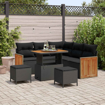 Gartensofa-set 8 stk. 8-Sitzanzahl Schwarz