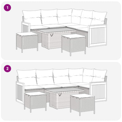 Gartensofa-set 8 stk. 8-Sitzanzahl Schwarz