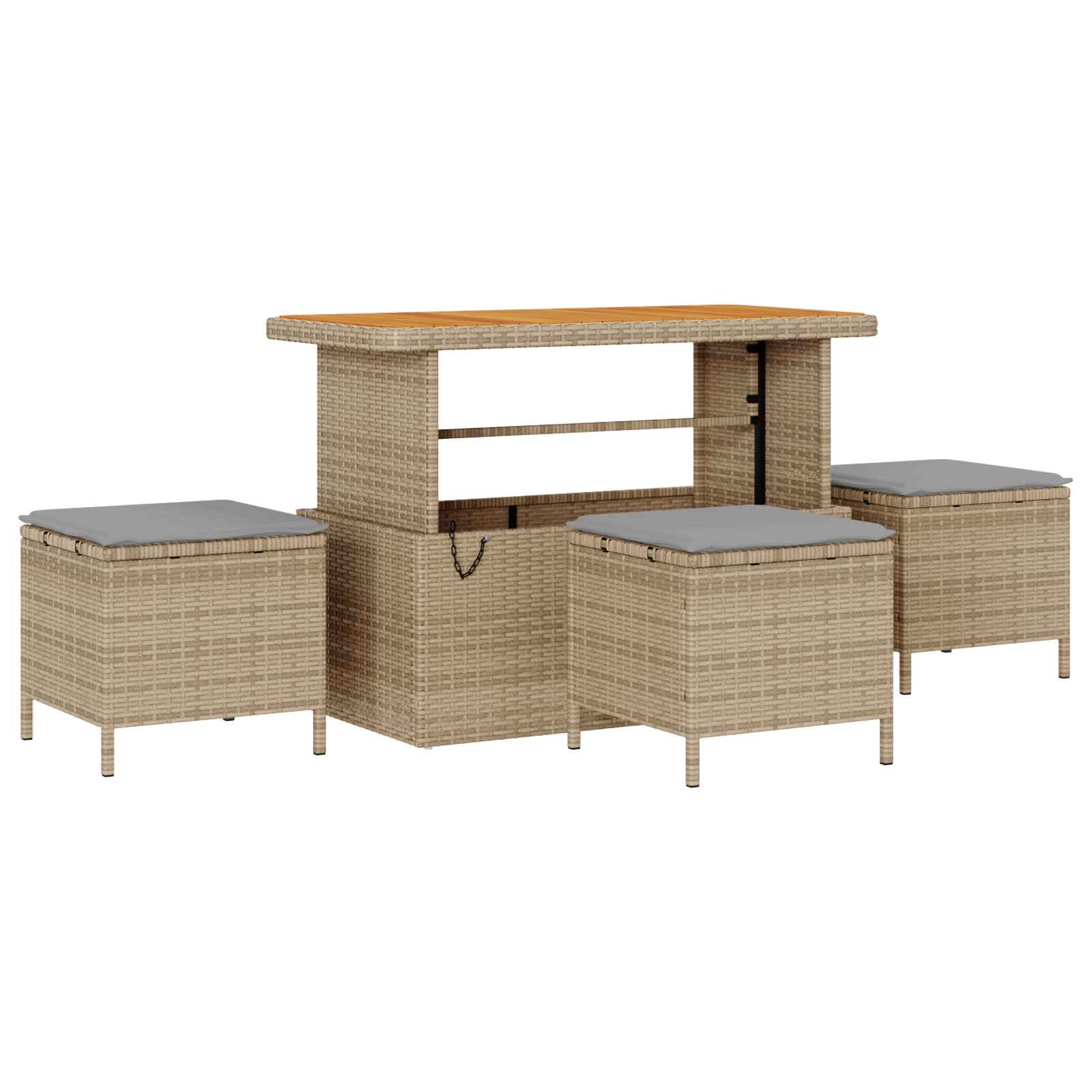 Gartensofa-set mit Kissen 10 pcs Beige und Hellgrau
