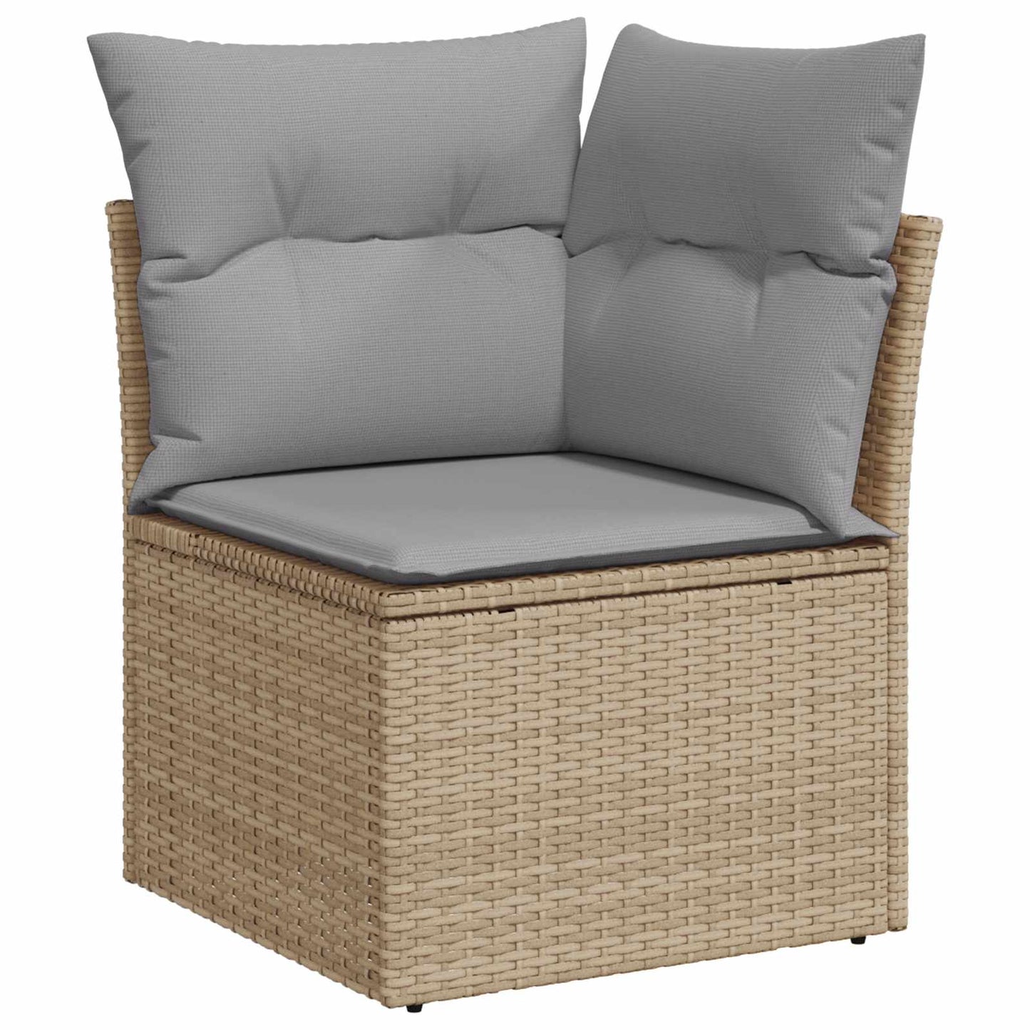 Gartensofa-set mit Kissen 10 pcs Beige und Hellgrau