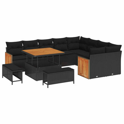 Gartensofa-set 12 stk. 12-Sitzanzahl Schwarz