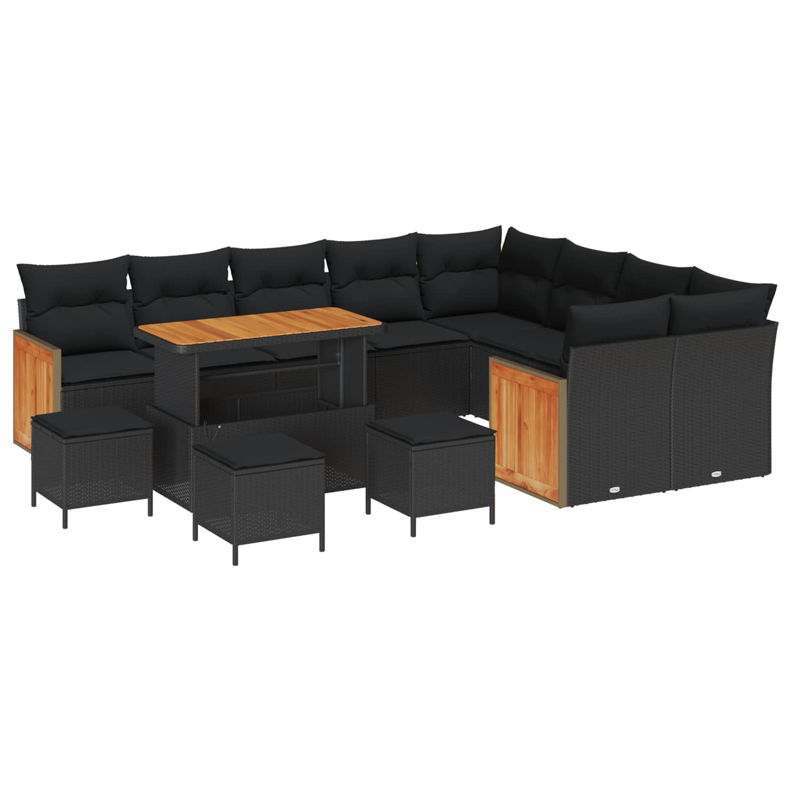 Gartensofa-set 13 stk. 13-Sitzanzahl Schwarz
