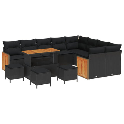 Gartensofa-set 13 stk. 13-Sitzanzahl Schwarz