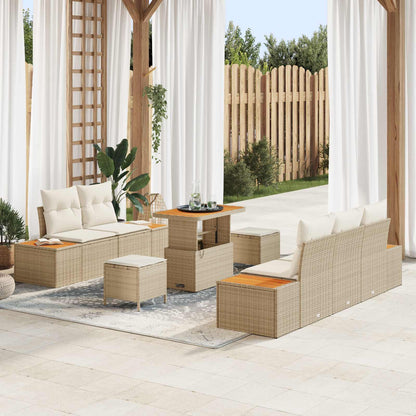 Gartensofa-set 8 stk. 7-Sitzanzahl Beige und Creme