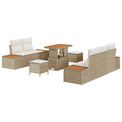 Gartensofa-set 8 stk. 7-Sitzanzahl Beige und Creme