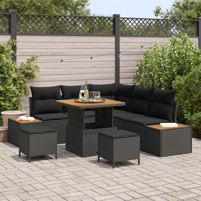 Gartensofa-set 8 stk. 7-Sitzanzahl Schwarz