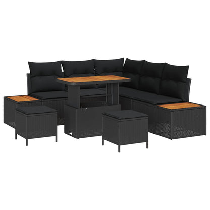 Gartensofa-set 8 stk. 7-Sitzanzahl Schwarz