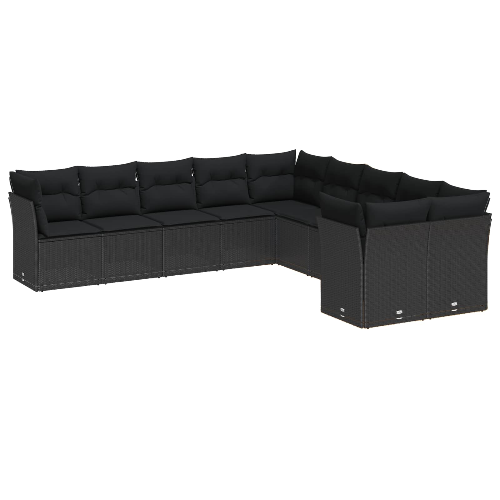 Gartensofa-set mit Kissen 13 pcs Schwarz Poly-Rattan